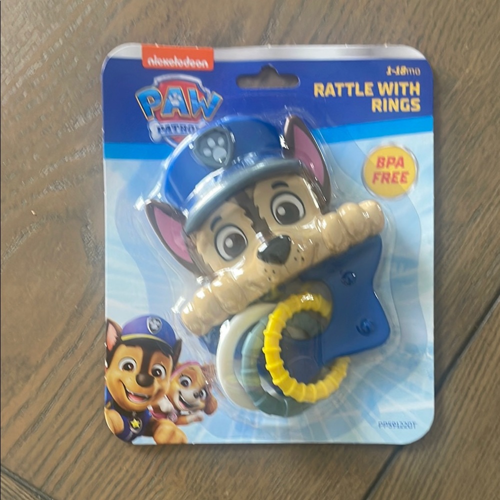 Nickelodeon PAW Patrol Rattle with Blue and Yellow Rings
